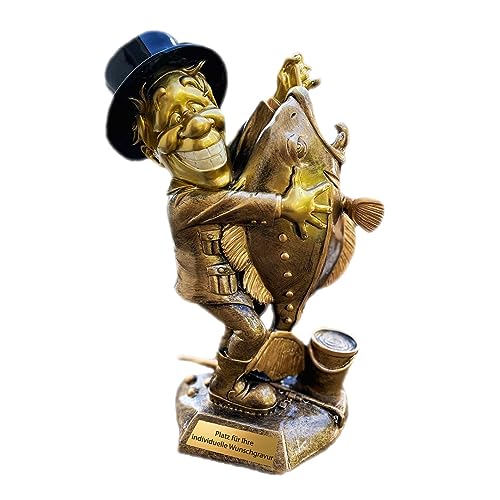 eberin · Angeln Pokal · Angler Trophäe · große Angel Figur · Angler mit Fisch altgold mit schwarz · Angelverein Ehrenpreis · Angler Pokal mit Wunschtext · Größe 29 cm eberin · Angeln Pokal · Angler Trophäe · große Angel Figur · Angler mit Fisch altgold mit schwarz · Angelverein Ehrenpreis · Angler Pokal mit Wunschtext · Größe 29 cm von eberin