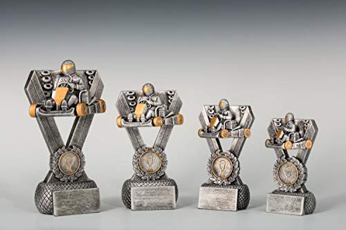 eberin · Motorsport-Pokal, Resinfigur Kart, Silber Gold, mit Wunschtext, Größe 14,2 cm eberin · Motorsport-Pokal, Resinfigur Kart, Silber Gold, mit Wunschtext, Größe 14,2 cm von eberin