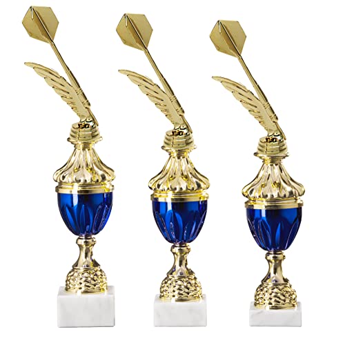 eberin · Pokal Serie Dart, Gold-blau, mit Wunschtext, Größe 37,8 cm von eberin