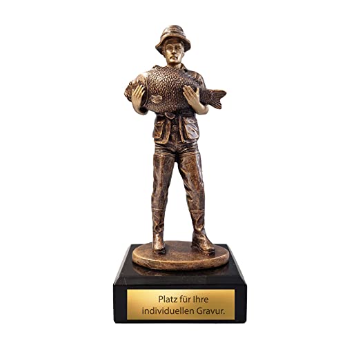 eberin · Angel Pokal · Angeln Pokal · Fischer Trophäe · Bronze Angler mit Karpfen auf schwarzem Sockel · Pokal mit Wunschtext · eberin · Angel Pokal · Angeln Pokal · Fischer Trophäe · Bronze Angler mit Karpfen auf schwarzem Sockel · Pokal mit Wunschtext · von eberin