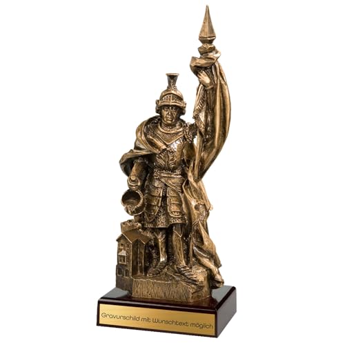 eberin · Feuerwehr-Pokal St. Florian · 35 cm · Detailgetreue Resinfigur in Altgold · personalisierbar mit Wunschgravur eberin · Feuerwehr-Pokal St. Florian · 35 cm · Detailgetreue Resinfigur in Altgold · personalisierbar mit Wunschgravur von eberin