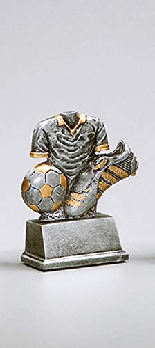 eberin · Fussball-Pokal, Resinfigur Trikot-Ständer Fußball, Silber mit Gold, mit Wunschtext, Größe 11 cm eberin · Fussball-Pokal, Resinfigur Trikot-Ständer Fußball, Silber mit Gold, mit Wunschtext, Größe 11 cm von eberin
