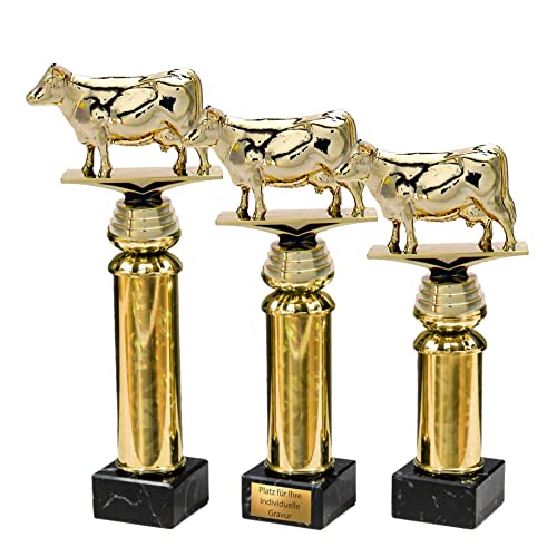 eberin · Landwirtschafts Pokal · Kuh Pokal · Viehzucht · Goldene Kuh · Wanderpokal · Ehrenpreis · Pokal · Trophäe · Award · mit Wunschgravur in 3 Größen (Größe: 25cm) von eberin