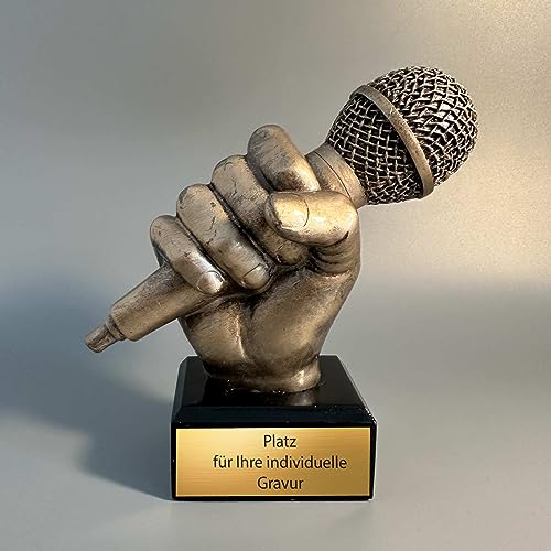 eberin · Pokal Künstler Mikrofon · Skulptur · Pokal Song Contest · Gesang · Musik · Singen · Radiomoderator Award · Musikpokal mit oder ohne Gravur · 14 cm · eberin · Pokal Künstler Mikrofon · Skulptur · Pokal Song Contest · Gesang · Musik · Singen · Radiomoderator Award · Musikpokal mit oder ohne Gravur · 14 cm · von eberin