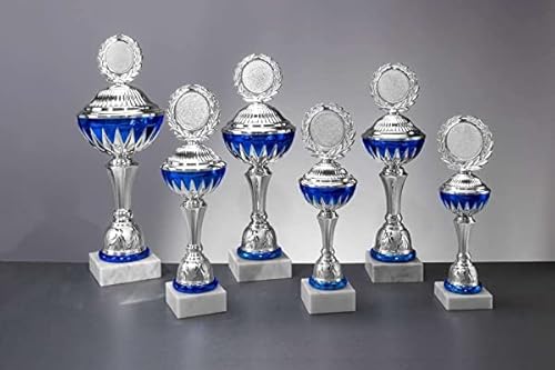 eberin · Pokal Leon, Silber-blau, mit Wunschtext, individuellem Motiv-Emblem, wählbar in 6 Größen, oder als 6er-Serie, Größe 39,5 cm eberin · Pokal Leon, Silber-blau, mit Wunschtext, individuellem Motiv-Emblem, wählbar in 6 Größen, oder als 6er-Serie, Größe 39,5 cm von eberin