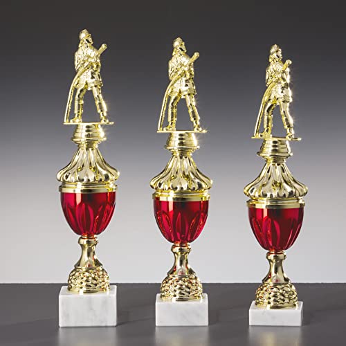 eberin · Pokal Serie Feuerwehr, Gold-rot, mit Wunschtext, Größe 34,5 cm von eberin