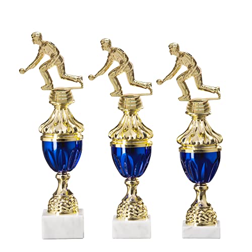 eberin · Pokal Serie Kegeln, Gold-blau, mit Wunschtext, Größe 33,5 cm von eberin