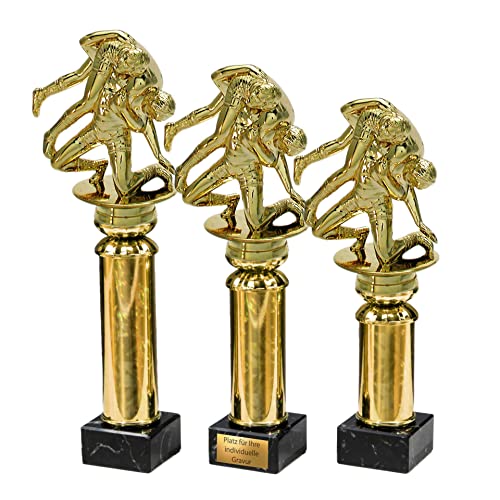 eberin · Ringen/Ringkampf Pokal mit Gravur/Wunschtext · Ringer auf Goldsäule/Marmor · Ringkampfsport Pokal in 3 Größen erhältlich · (29,5 cm) von eberin