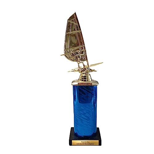 eberin · Surf Pokal · Surfbrett | Segel | Surfer Gold auf Säule Blau · XL Nordsee Surf CUP · großer Windsurfer/Windsurfing Pokal mit oder ohne Gravur · eberin · Surf Pokal · Surfbrett | Segel | Surfer Gold auf Säule Blau · XL Nordsee Surf CUP · großer Windsurfer/Windsurfing Pokal mit oder ohne Gravur · von eberin