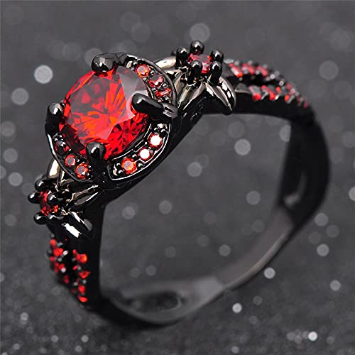 Ring Ringe Damen Bijouterie Herren Luxus Weiblicher Grüner Runder Stein Ring Charme Schwarz Gold Eheringe Für Frauen Versprechen Liebe Blume Verlobungsring 9 Rot Ring Ringe Damen Bijouterie Herren Luxus Weiblicher Grüner Runder Stein Ring Charme Schwarz Gold Eheringe Für Frauen Versprechen Liebe Blume Verlobungsring 9 Rot von efswagsd