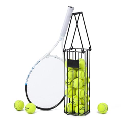 ehozirta Tennisball-Picker-Korb mit Griff, tragbarer Pickleball- und Tennisball-Trichterkorb oben, große Kapazität, starke Tragkraft, rostfrei, leicht zu transportieren, Ballkorb, von ehozirta