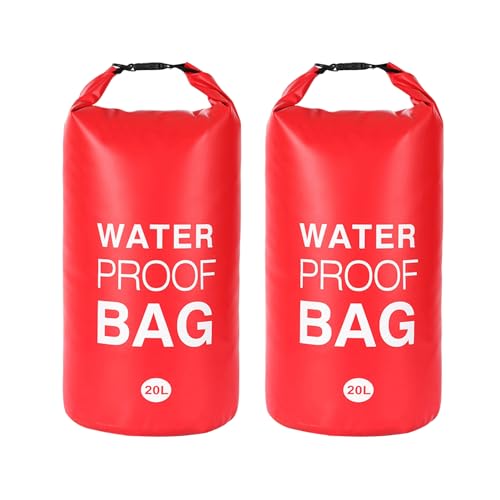 ehozirta Wasserdichte Tasche mit großem Fassungsvermögen, 2 Stück, 10 l, für den Außenbereich, leicht, tragbar, Driften, rot, 2pcs von ehozirta