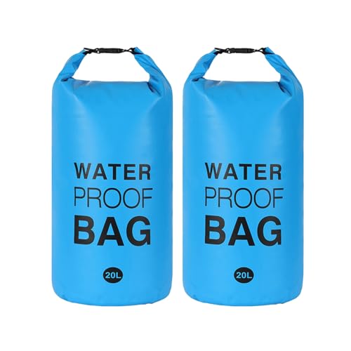 ehozirta Wasserdichte Tasche mit großem Fassungsvermögen, 2 Stück, 10 l, für den Außenbereich, leicht, tragbar, Driften, seeblau, 2pcs von ehozirta