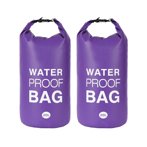 ehozirta Wasserdichte Tasche mit großem Fassungsvermögen, 2 Stück, 10 l, für den Außenbereich, leicht, tragbar, Driften, violett, 2pcs von ehozirta
