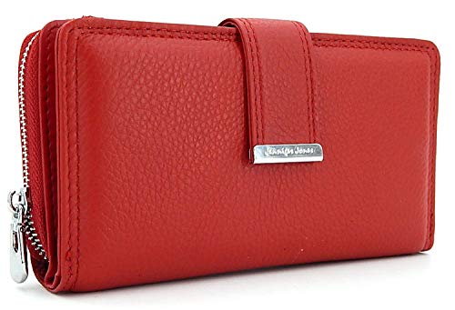 ekavale Damen Portemonnaie groß aus Echtleder – RFID NFC Schutz Geldbörse – Lange Brieftasche – Geldbeutel für Frauen (Rot) von ekavale