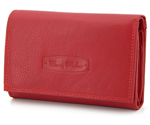 ekavale Geldbörse Damen Leder mit RFID-Schutz 25 Fächer Damen Portemonnaie Lang (Rot) von ekavale