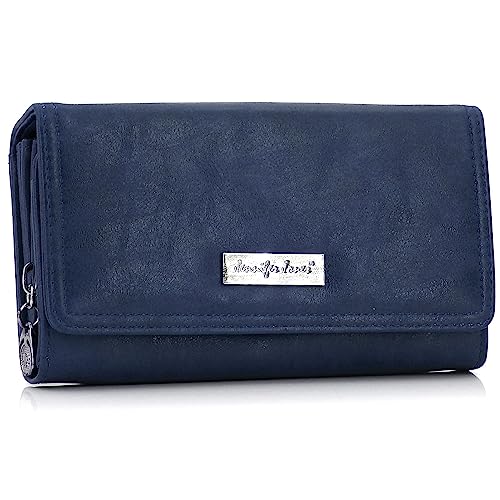 ekavale Portemonnaie Damen mit vielen Kartenfächern - Geldbörse aus Kunstleder - Geldbeutel für Frauen - Brieftasche Damen (Navy) ekavale Portemonnaie Damen mit vielen Kartenfächern - Geldbörse aus Kunstleder - Geldbeutel für Frauen - Brieftasche Damen (Navy) von ekavale