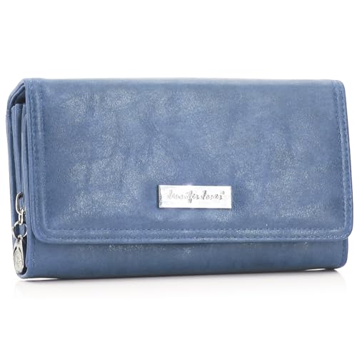 ekavale Portemonnaie Damen mit vielen Kartenfächern - Geldbörse Kunstleder - Geldbeutel für Frauen - Brieftasche Damen (Blau) ekavale Portemonnaie Damen mit vielen Kartenfächern - Geldbörse Kunstleder - Geldbeutel für Frauen - Brieftasche Damen (Blau) von ekavale