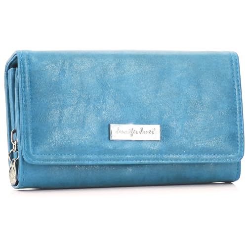 ekavale Portemonnaie Damen mit vielen Kartenfächern - Geldbörse Kunstleder - Geldbeutel für Frauen - Brieftasche Damen (Türkis) ekavale Portemonnaie Damen mit vielen Kartenfächern - Geldbörse Kunstleder - Geldbeutel für Frauen - Brieftasche Damen (Türkis) von ekavale