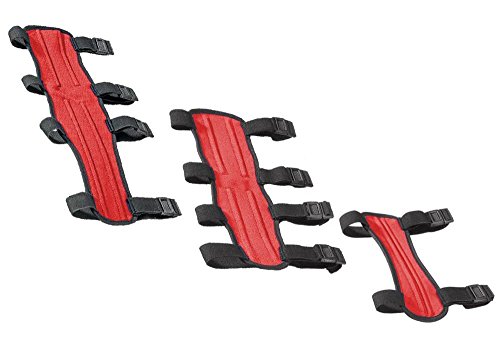 elToro Armschutz Curdora Sport Unterarmschutz mit Clip-Verschluss, 4 Streben, Schutz für Bogenschießen Armschoner Recurvebogen Compoundbogen (Rot, M - 25cm) von elToro