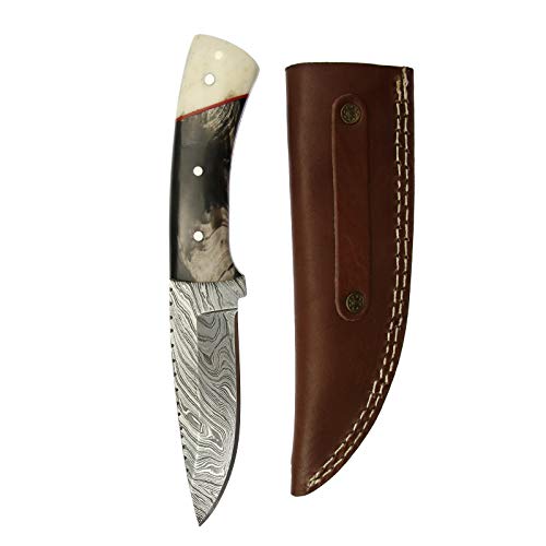 elToro Buffalo Bone - Damast - Jagdmesser - 11cm - inkl. Lederscheide; Messer für Camping, Outdoor, Survival elToro Buffalo Bone - Damast - Jagdmesser - 11cm - inkl. Lederscheide; Messer für Camping, Outdoor, Survival von elToro
