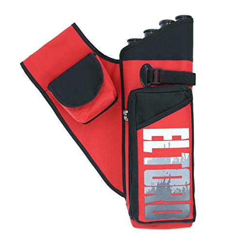 elToro Sport Deluxe II - Seitenköcher | Farbe: Rot; Zubehör Bogenschießen, Pfeil und Bogen, Bogensport, Köcher mit aufgesetzter Tasche von elToro