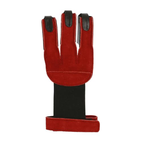 elToro Wild Colorz - Schiesshandschuh; Robustes Wildleder und attraktive Farben; mit flexiblen Gummiband; hochwertiger Handschuh für den Bogensport, Bogenschießen (L, Rot) von elToro