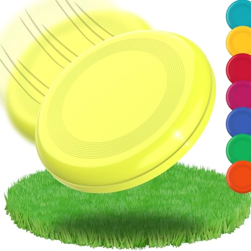 Frisbee Scheibe 'Space Flyer' Ø 22 cm - Wurfscheibe perfekt für Kinder, Erwachsene oder als Hundefrisbee - Vielseitiges Outdoor Spielzeug für Garten, Strand & Wasser, Farbe:Lemon von elasto PROMOTION FOR LIFE