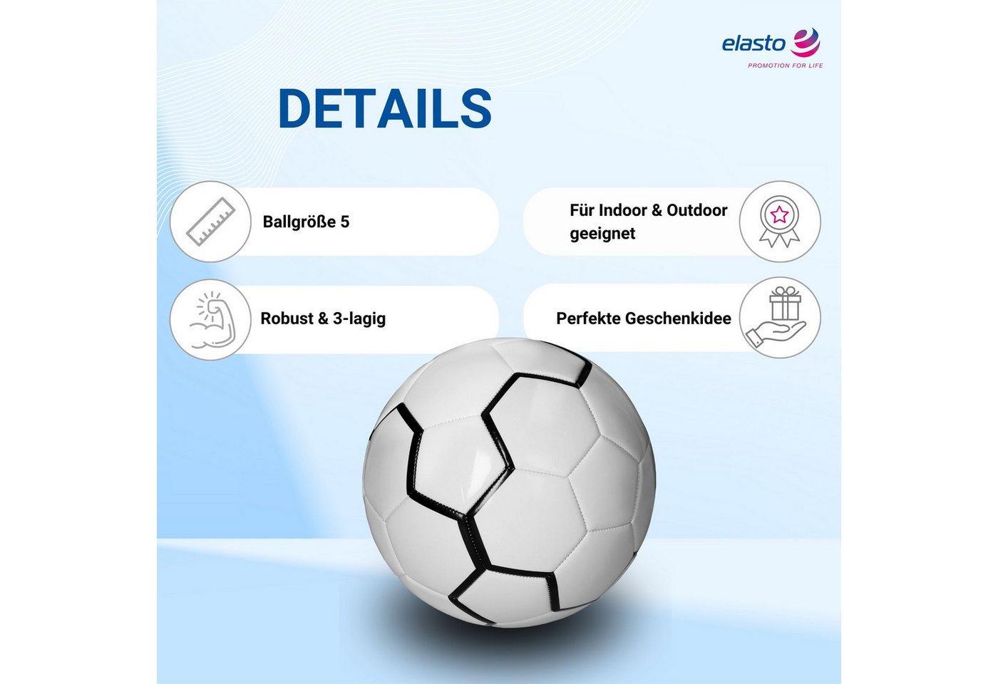 elasto Spielball Fußball "Derby" in weiß/grau elasto Spielball Fußball "Derby" in weiß/grau von elasto