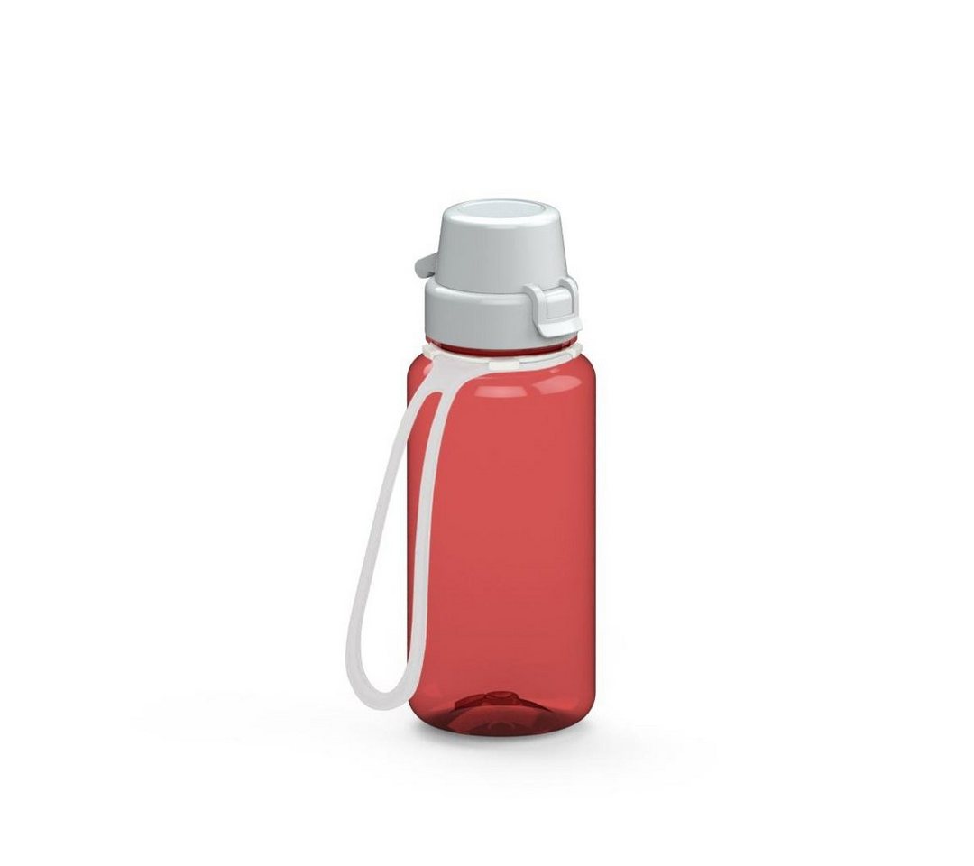 elasto Trinkflasche 0,4 L Wasserflasche "School" Tritanflasche mit Trägerband, Made in Germany, BPA-frei, Sportflasche, kohlensäurehaltige Getränke von elasto