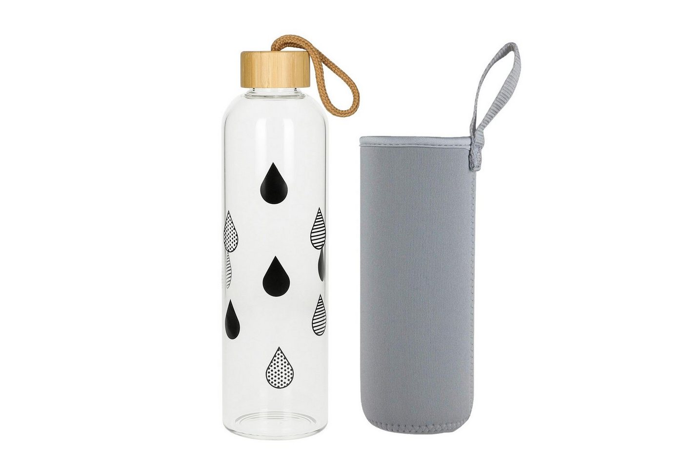 elasto Trinkflasche 1 L Wasserflasche Bamboo Glasflsache inklusive Neoprentasche, Sportflasche, Für Unterwegs, Bottle, Schule und Arbeit, Kautschukhülle elasto Trinkflasche 1 L Wasserflasche Bamboo Glasflsache inklusive Neoprentasche, Sportflasche, Für Unterwegs, Bottle, Schule und Arbeit, Kautschukhülle von elasto