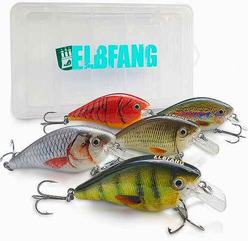 ELBFANG Crankbait Wobbler Set | 13g | 7,5cm | Barsch-Hecht-Angelköder | Kunstköder Set von elbfang