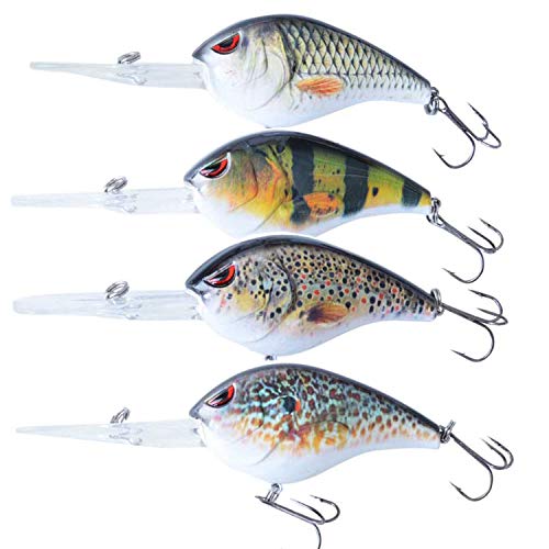 ELBFANG Crankbait Wobbler Set | Hecht Köder | 4 STÜCK | Wobbler Hecht Köder Set von elbfang