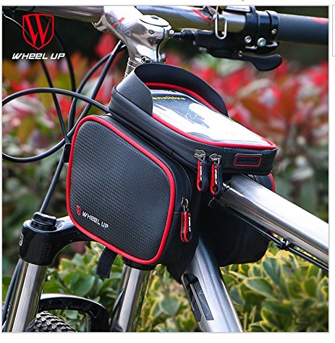 ele ELEOPTION Fahrrad Rahmentasche Wasserdicht Oberrohrtasche Fahrrad Handy Tasche mit Abnehmbar Handytasche Sensitive TPU 6,2 Zoll Touch-ScreenFahrradtasche für alle Smartphone unter 6,2 Zoll (Rot) von ele ELEOPTION