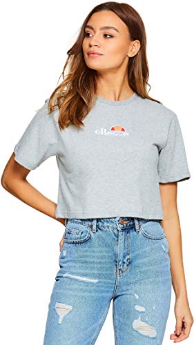 ellesse Damen Fireball Crop T-shirt, Grey Marl, L EU von Ellesse