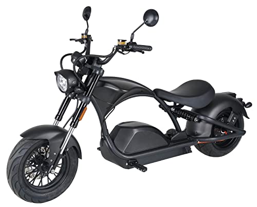 E Chopper Angry Blake, ElektroRoller 86 km/h, Samsung-Lithium-Akku Elektro Roller für Camper und Pendler 4000 wat (Black) von elrofu