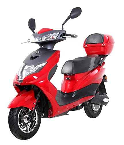 Elektroroller “Eagle Li”, 2000 Watt, Straßenzulassung, 60 km Reichweite, 60V/20Ah Lithium-Akku, Elektro Roller, E-Roller mit Sitz, Elektro Motorroller, Rot Elektroroller “Eagle Li”, 2000 Watt, Straßenzulassung, 60 km Reichweite, 60V/20Ah Lithium-Akku, Elektro Roller, E-Roller mit Sitz, Elektro Motorroller, Rot von elrofu