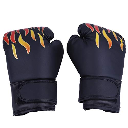 PU-Boxhandschuhe für Kinder, Fitness, weiche Handschuhe, Sandsack, Muay Thai, Sparring, Stanzen, Kickboxen, Grappling, Sandsackhandschuhe für Fitnessstudio, Boxen (Black) von equlup