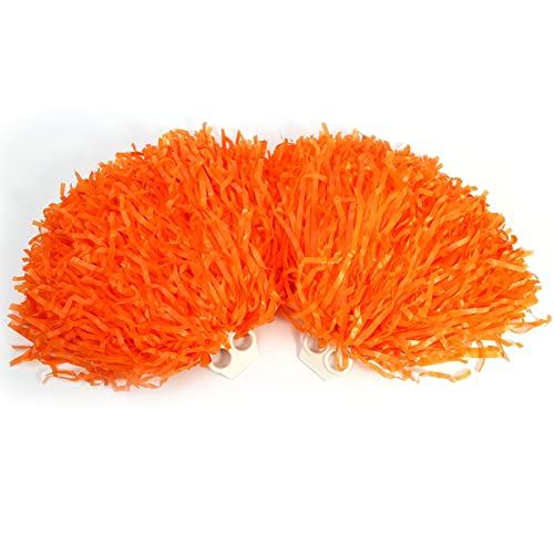 equlup 2 Stück modische Cheerleader-Pompons, Sport-Pompons, Cheerleading-Cheer-Pompons für die Teamsport-Spirit-Party (Orange) von equlup