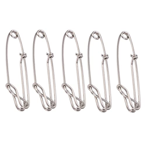 equlup 5 Teile/Satz Longline Snap Clips Angeln Snap Kit Edelstahl Thunfisch Clips Angeln Connector Tackle Kit für Salzwasser Süßwasser (2.0 * 80MM) von equlup