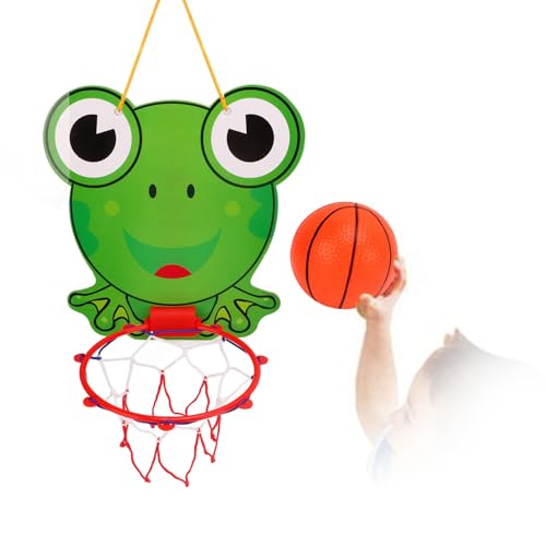 equlup Basketballkorb, Mini-niedlicher hängender Basketballkorb aus Kunststoff für Kinder, Basketballnetz mit Ballsportspiel für das Basketballtraining im Innen- und Außenbereich von equlup