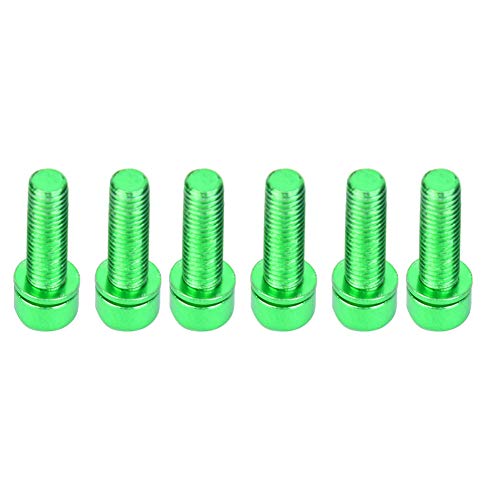 equlup Fahrrad-Flaschenhalterung, 6 Stück, M5 x 25 mm, Stahl, Fahrrad-Flaschenhalterung, Aufbewahrungsregal, Bolzen, Fahrradzubehör für Fahrrad-Flaschenhalter (Green) von equlup