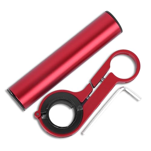equlup Fahrradverlängerung, 10 cm, 3,94 Zoll, Fahrradausrüstung, Aluminiumlegierung, Fahrradlenkerverlängerung, leichter leichter Taschenlampen-Stützclip für Fahrradlenker (Rot) von equlup