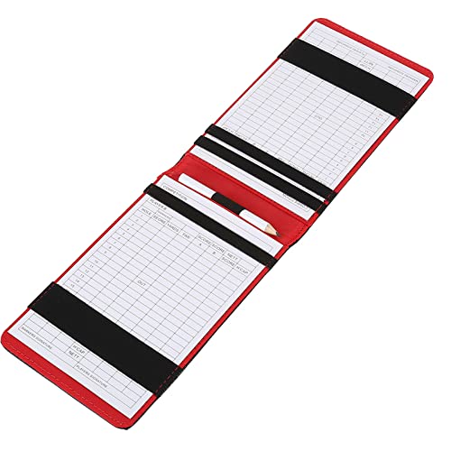 equlup Golf-Score-Keeper-Karte, PU-Golf-Zählerkarte, leichter Golf-Score-Kartenhalter, tragbares Golf-Score-Zähler-Zubehör mit Bleistift für Golfer (Schwarz) von equlup