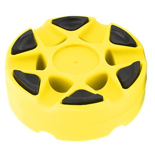 equlup Hockey-Puck, Kunststoff-Rollhockey-Puck, Hockey-Puck, dichte Textur, glänzend, flach, tägliches Skating-Training, Hockey-Puck zum Üben und klassischen Training (Yellow) von equlup