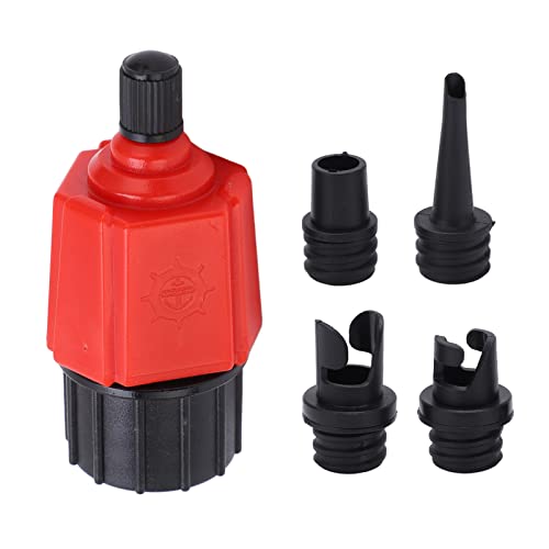 equlup Paddel-Luftventil-Adapter, Boots-Luftventil-Adapter, Kompressor, Luftventil-Konverter, Luftpumpen-Adapter für Kajak, Schlauchboot, Floß, Paddelbrett (Rot) von equlup