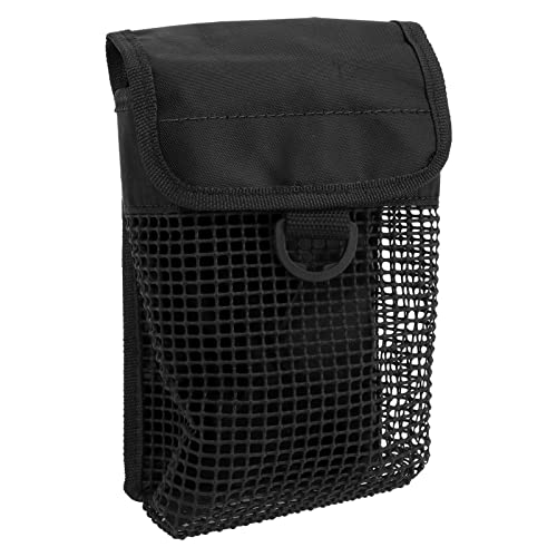 equlup Tauchausrüstungstasche, 21 x 14 cm, tragbare Tauch-Netztasche mit Aufhängeschnalle, leichte Unterwasser-Markierungsbojen-Netztasche zum Schwimmen, Tauchen (Black) von equlup