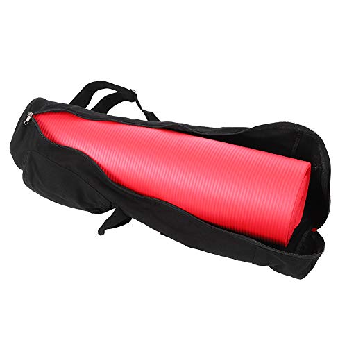 equlup Yogamatten-Tasche, 26,4 x 6,1 Zoll, schwarzer Canvas-Yogamattenträger, multifunktionale Aufbewahrungstasche, Verstellbarer Riemen, Rucksack mit Wasserflaschentasche von equlup