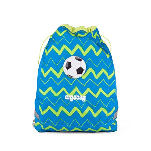 ERGOBAG cubo Sportspack 16 Turnbeutel, 45 cm, 11 L, Blue Green Zig zag von ergobag