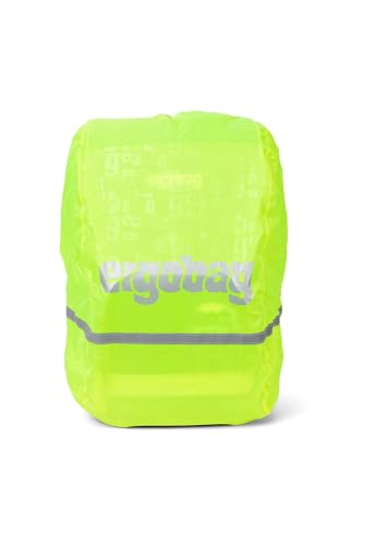 ergobag Regenschutz für Schulranzen für Rucksack und Schulranzen, wasserdicht, mit Reflektoren und Gummizug Gelb von ergobag